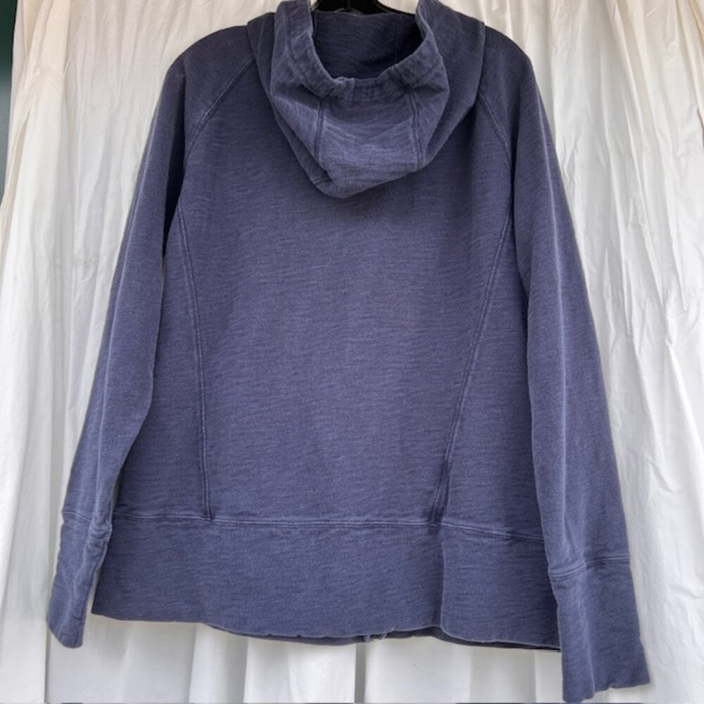 Eddie Bauer 100% Cotton Slub Knit Hoodie Full Zip Dk Denim Blue Plus Sz Tall 2XL - Picture 3 of 8
